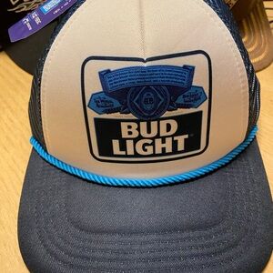 Bud Light Hat Cap Snapback Foam Mesh Trucker Rope Budweiser Beer Mens